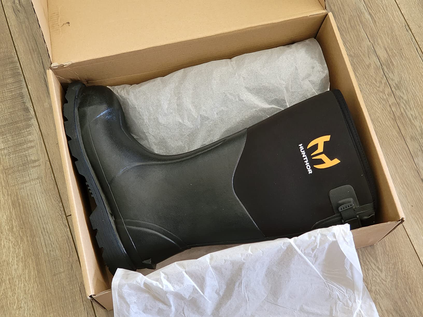 Steel Toe Rubber Work Boots, Puncture-Proof with Steel Shank | Waterproof Insulated 6mm Neoprene Hunting Boots for Farming, Construction, Gardening, Fishing, Outdoor Work (Size 6-14) customer photo 1