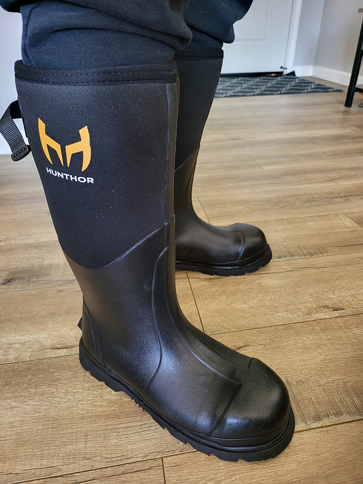 Steel Toe Rubber Work Boots, Puncture-Proof with Steel Shank | Waterproof Insulated 6mm Neoprene Hunting Boots for Farming, Construction, Gardening, Fishing, Outdoor Work (Size 6-14) customer photo 2