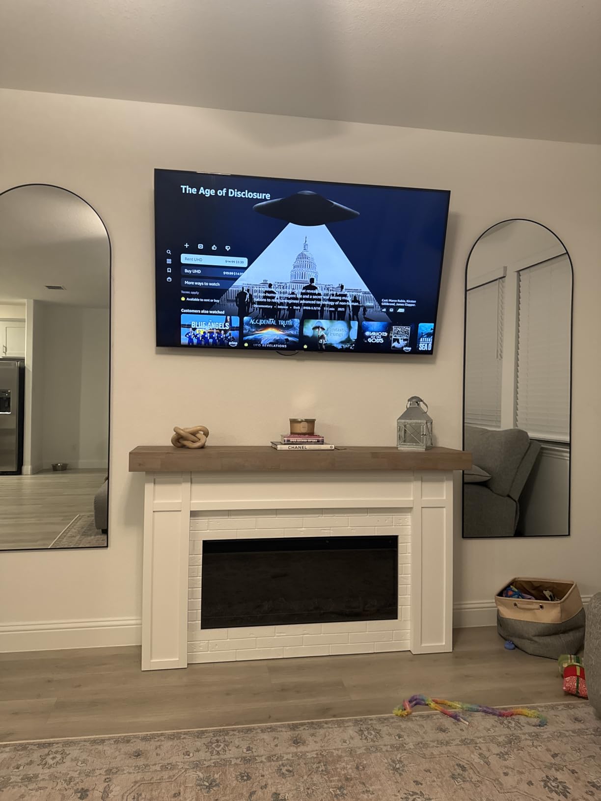 Real Flame Cravenhall Landscape Electric Fireplace with Mantel for Living Room or Bedroom, Replaceable Fireplace Insert Heater, Realistic Log and Flame Effect, Remote Control, Timer, White customer photo 1
