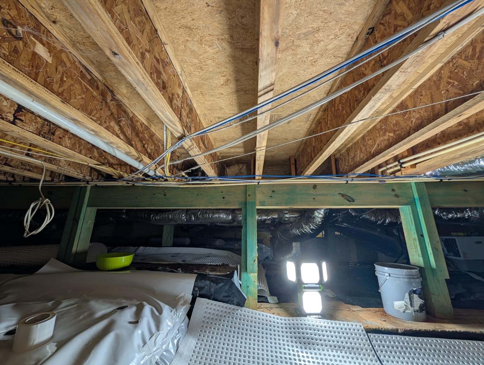 Whitecap Dimple Drainage Matting 4' x 50' - Heavy Duty Foundation Drainage Membrane for Crawl Space & Basement, Protects Vapor Barriers, Improves Water Flow, Waterproof Floor Underlayment customer photo 1