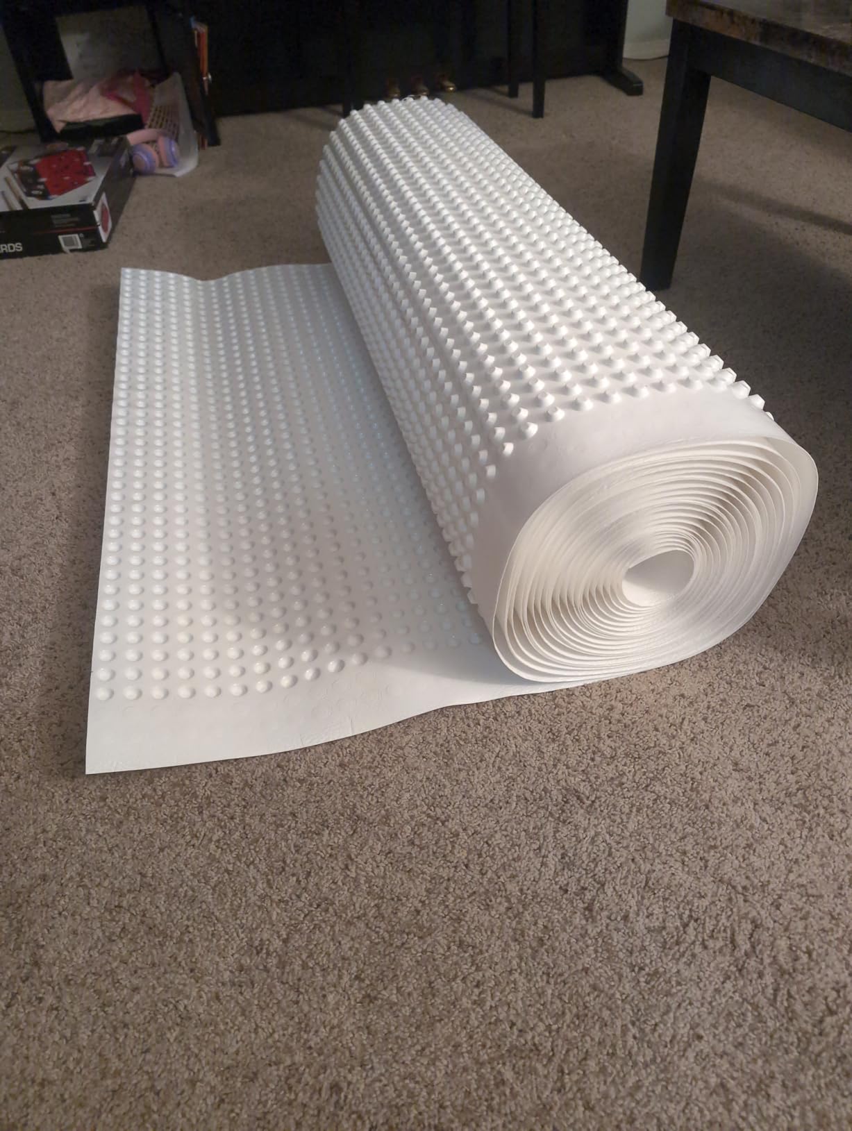 Whitecap Dimple Drainage Matting 4' x 50' - Heavy Duty Foundation Drainage Membrane for Crawl Space & Basement, Protects Vapor Barriers, Improves Water Flow, Waterproof Floor Underlayment customer photo 2