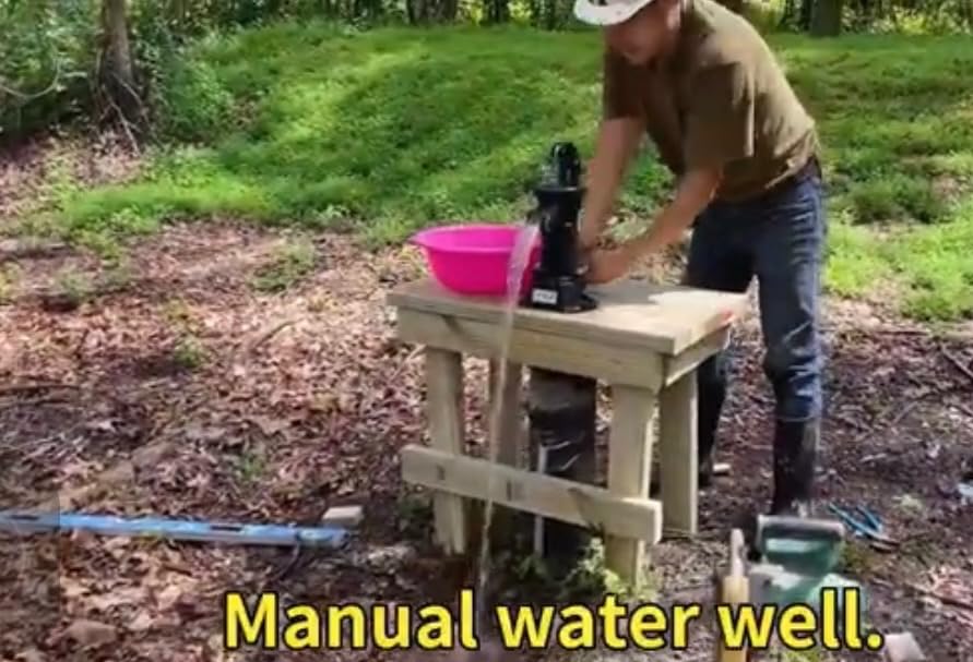 Durable Cast Iron Pitcher Pump Antique Manual Hand Shake Suction Well Pump Water Transfer Pump 25ft Maximum Lift Easy Installation for Outdoor Garden Pond Backyards SWP 300 Black customer photo 1