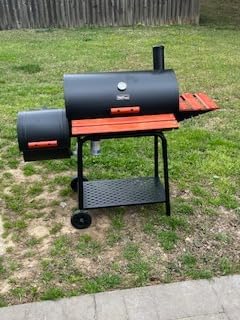 Royal Gourmet CC1830W 30-Inch Charcoal Grill with Offset Smoker and Wood-Painted Side Table, Outdoor Smoker Grill with 811 Sq. In. Cooking Area for Outdoor Barbecue Event, Black customer photo 1