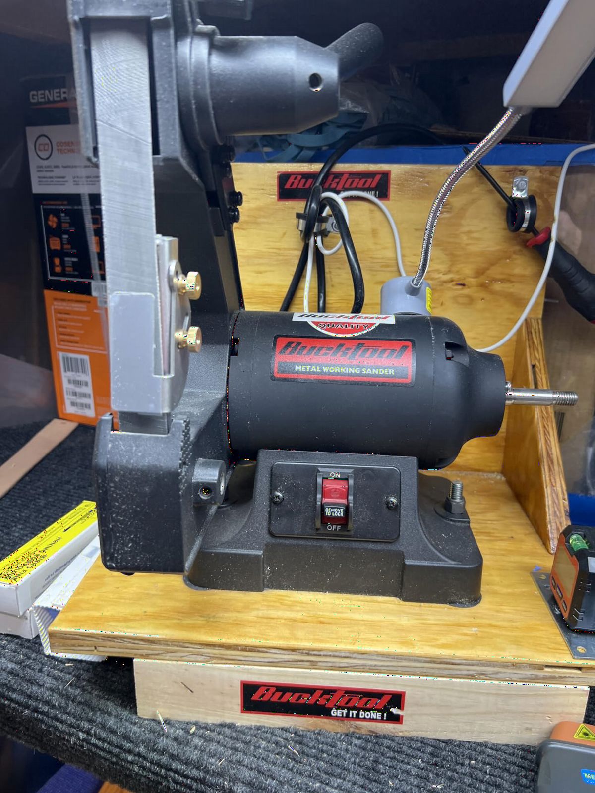 BUCKTOOL Low Speed Belt Grinder Combo for Metal,1x30