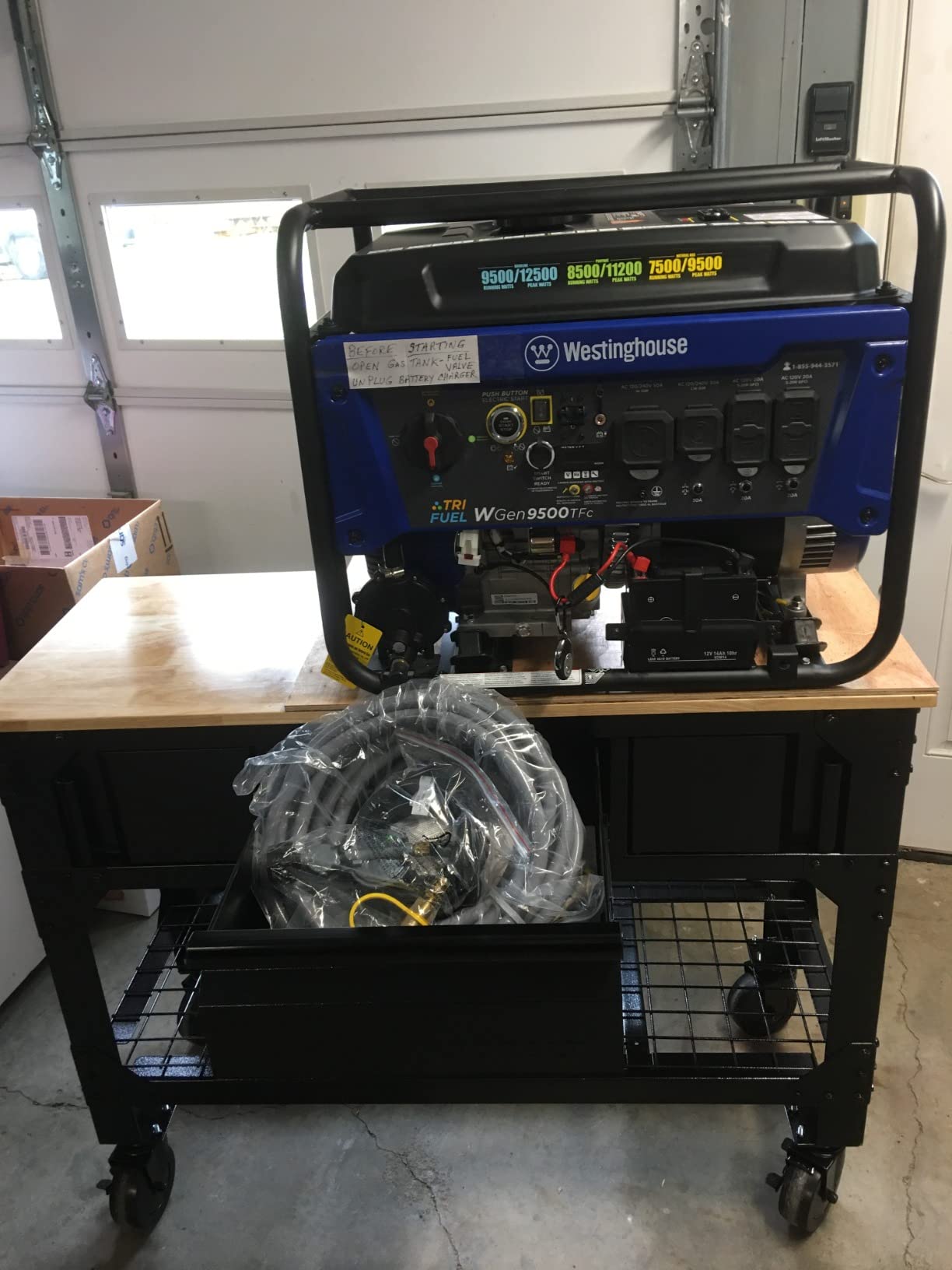 Westinghouse 12500 Peak Watt Tri-Fuel Home Backup Portable Generator, Remote Electric Start, Transfer Switch Ready, Gas, Propane, and Natural Gas Powered customer photo 1