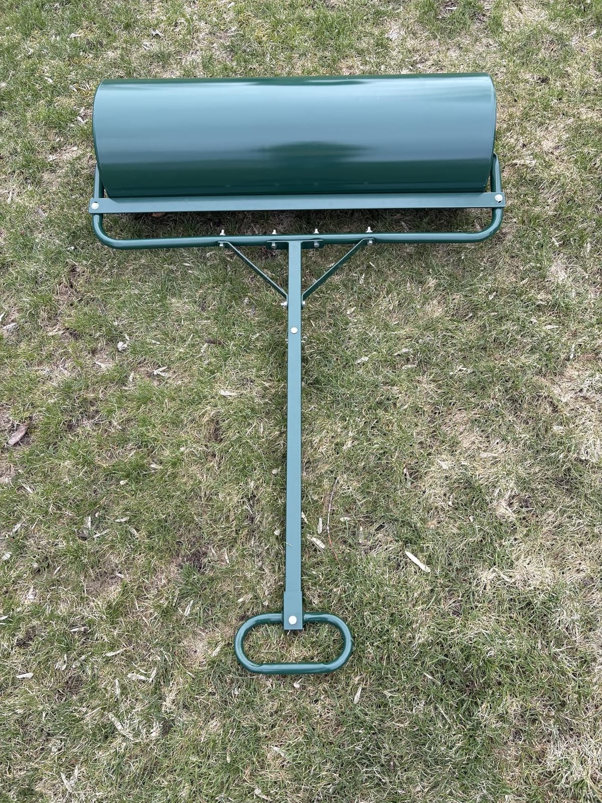 Goplus Push Lawn Roller, 17 Gallon/63L Water/Sand-Filled Sod Roller, 12 by 36-Inch, Detachable Gripping Handle, Tow-Behind for Yard Park Farm Black customer photo 2