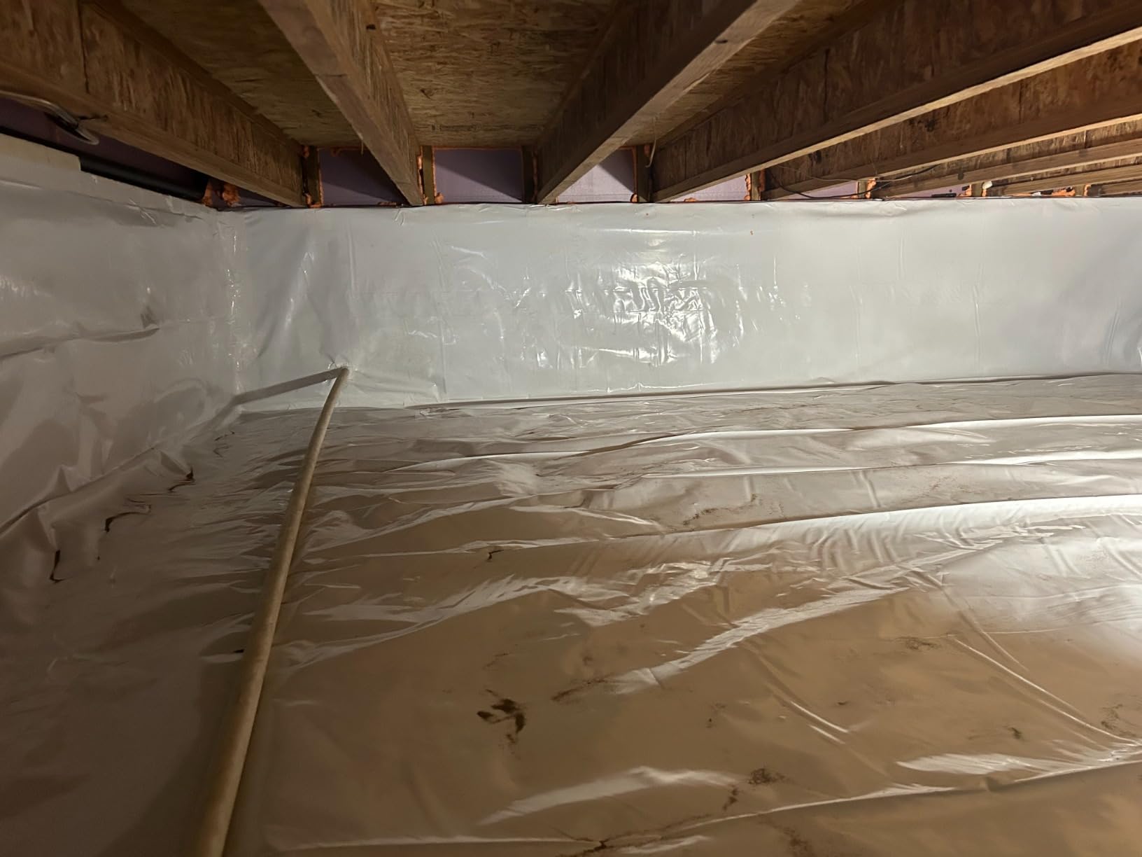 Crawl Space Vapor Barrier, 10 Mil 10x100' Black/White Panda Film | Thick Plastic Sheeting, Plastic Drop Cloth Covering for Crawlspace Encapsulation, Suitable for Commercial and Residential Use customer photo 2