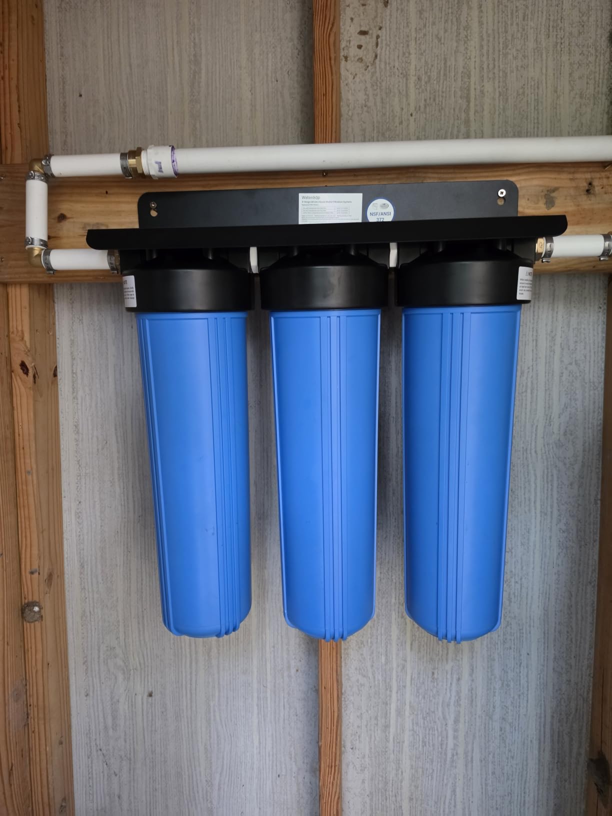 Waterdrop WHF3T-FG 3-Stage Whole House Water Filter System, 5 Micron | Reduces Iron & Manganese, Lead, Chlorine, Odor, 7-Stage Filtration, with Carbon Filter & Sediment Filter, 1