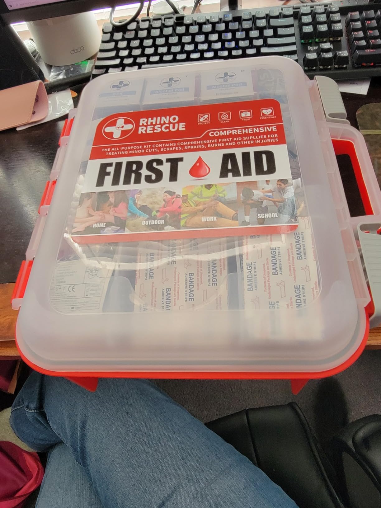 RHINO RESCUE 371 Pieces OSHA All-Purpose First Aid Kit, 100-Person Home & Office Professional Medical Supplies, Ideal for Emergency, School, Business customer photo 1