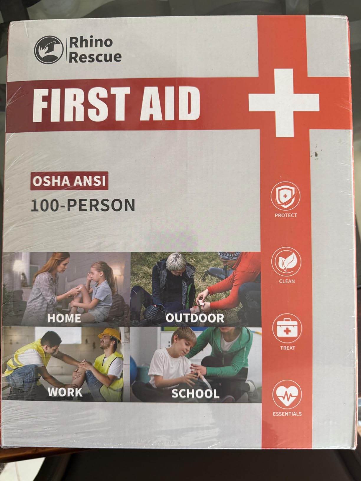 RHINO RESCUE 371 Pieces OSHA All-Purpose First Aid Kit, 100-Person Home & Office Professional Medical Supplies, Ideal for Emergency, School, Business customer photo 2