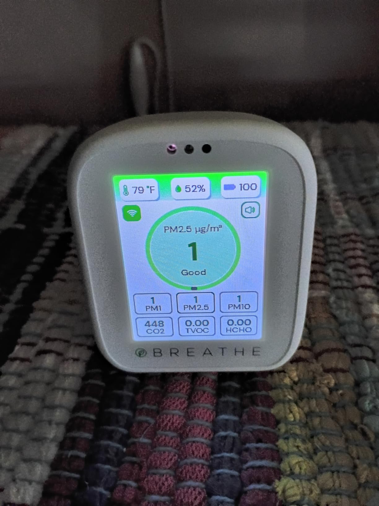 BREATHE Airmonitor Plus Indoor Air Quality Monitor w/CO2, PM & App. Gen. 2. | Professional-Grade NDIR Sensor, PM1, PM10, TVOC, Formaldehyde, Smart Alerts, 90-Day History, CSV Export. 6 Hour Battery Life. customer photo 2
