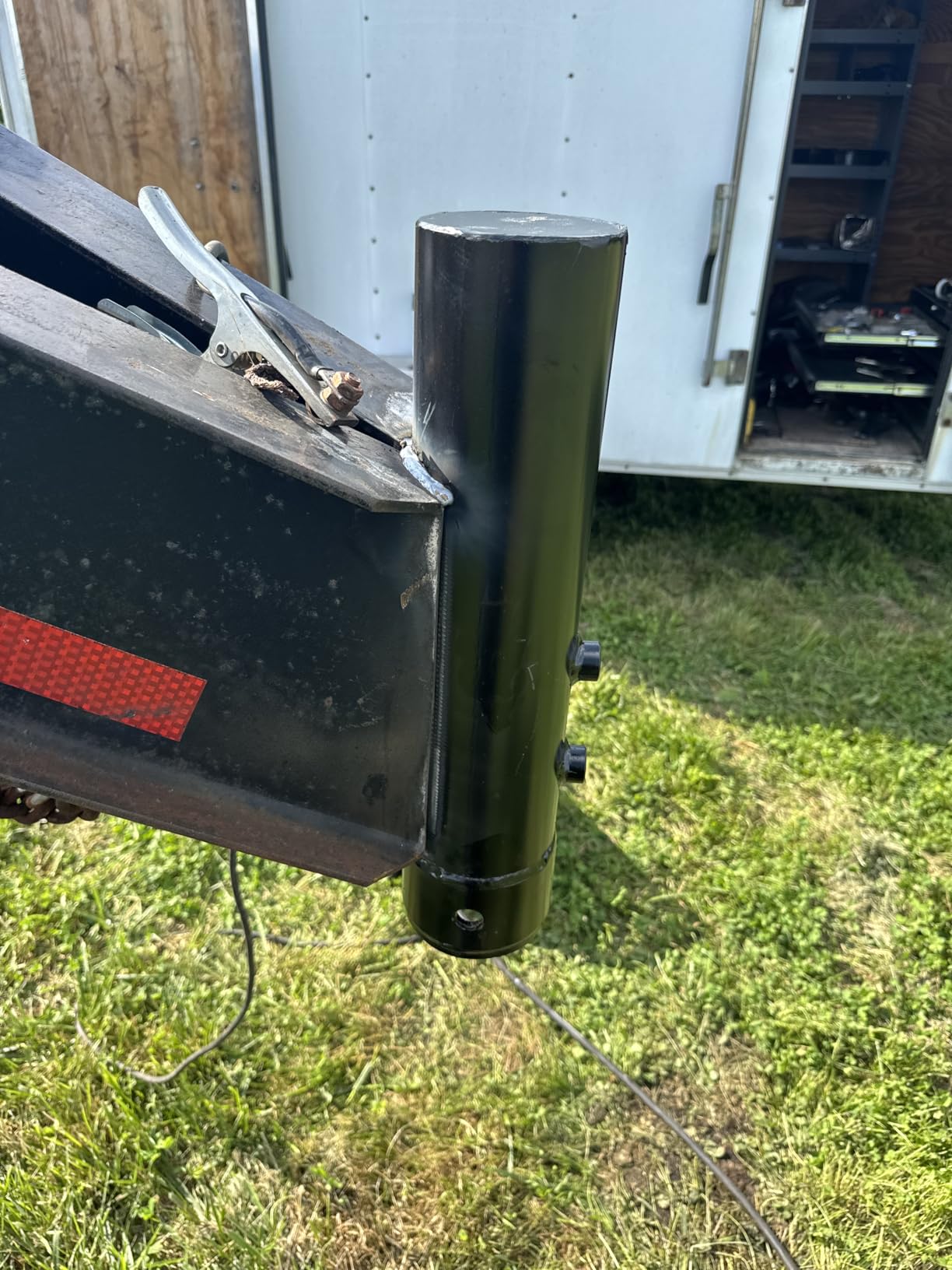30000 LBS Heavy Duty Gooseneck Coupler 2-5/16 Ball 8 in Adjust Round Tube | Heavy Duty Hitch with load pin for horse & flatbed trailers.30