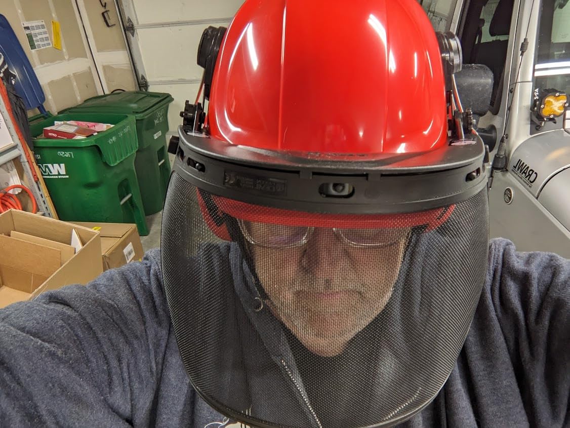 UM ULTRAMAXX 6-in-1 Chainsaw Helmet with Face Shield and Hearing Protection Ear Muffs, Forestry Safety Hard Hat Kits, ANSI Z89.1 Approved Certified Arborist Helmet customer photo 2