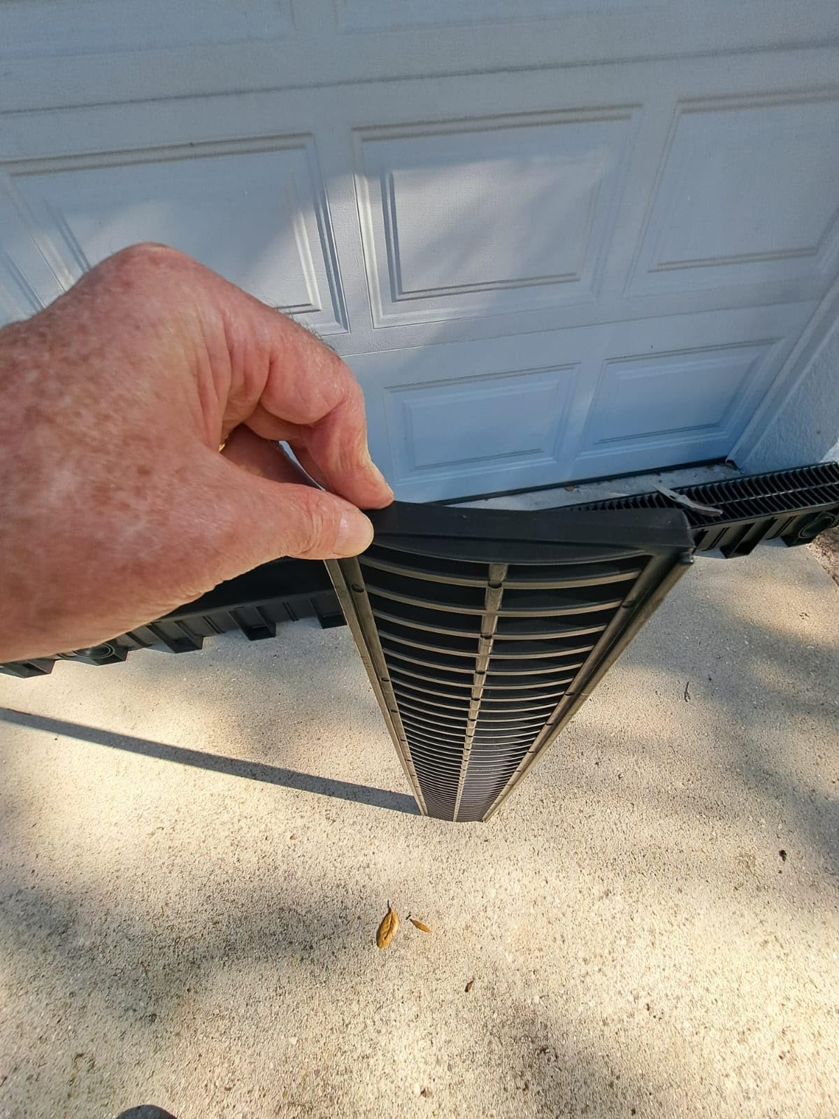 Trench Drain System, Channel Drain with Plastic Grate, 5.9x5.1-Inch HDPE Drainage Trench, Black Plastic Garage and Garden Drain, 6x39 Trench Drain Grate, with 6 End Caps (6 Pack) customer photo 1