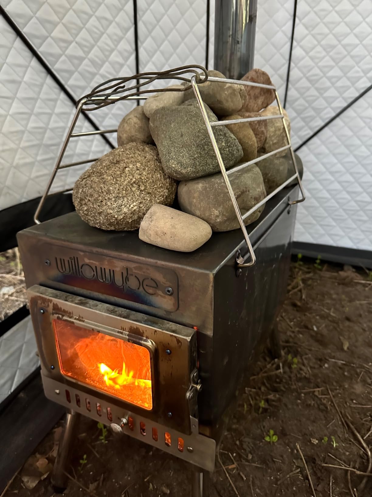 WillowyBe Outdoor Sauna Hot Tent Stove, Rocket Stove Heater, Portable Camping Wood Stove customer photo 1