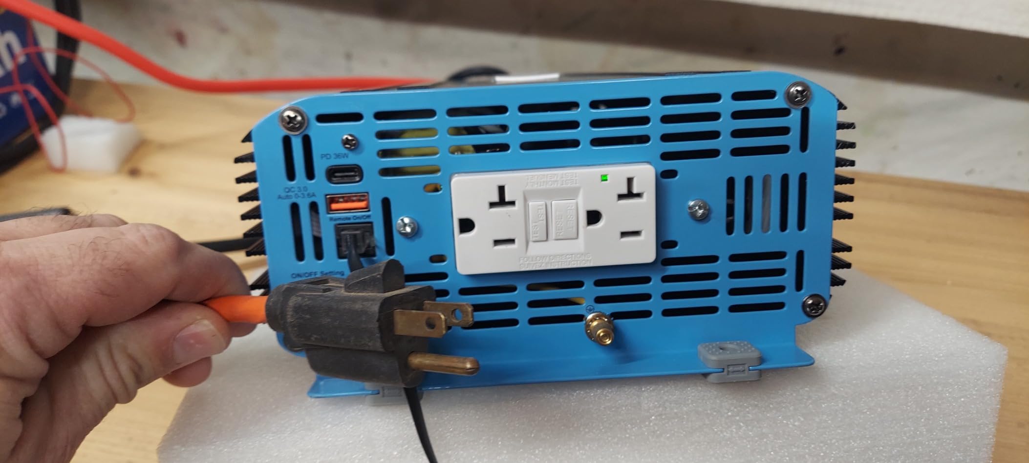 3000 Watt Power Inverter Pure Sine Wave with 6100Watt Surge for 2S 12V DC to 120V AC Converter, UL Listed GFCI outlets, Lithium Battery Compatible for RVs, Off-Grid Solar Power Inverter by GIANDEL customer photo 1