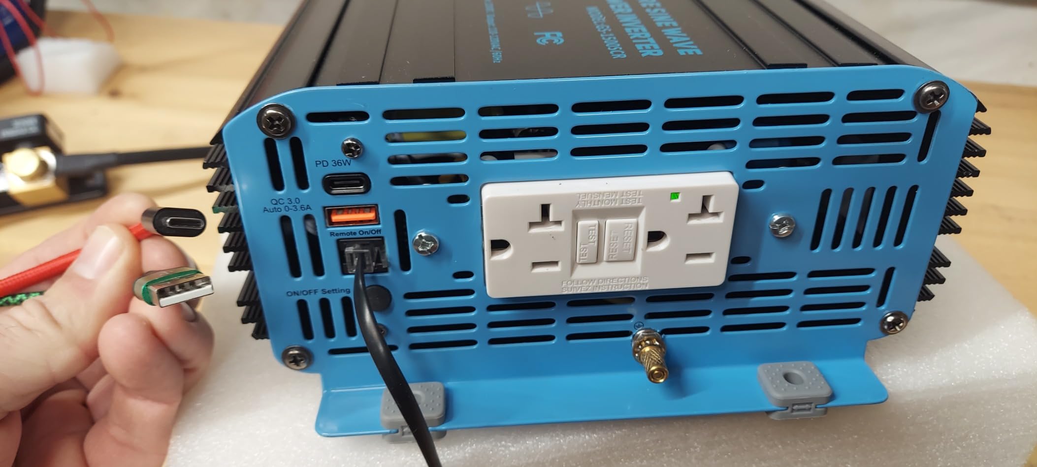 3000 Watt Power Inverter Pure Sine Wave with 6100Watt Surge for 2S 12V DC to 120V AC Converter, UL Listed GFCI outlets, Lithium Battery Compatible for RVs, Off-Grid Solar Power Inverter by GIANDEL customer photo 2