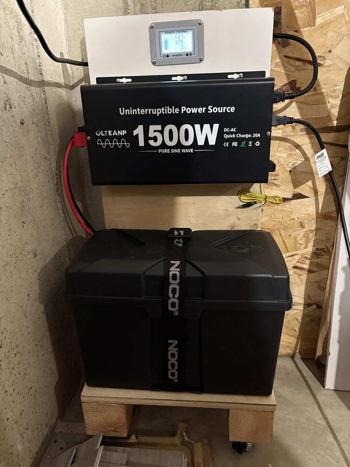 2500W Sump Pump Battery Backup System, Pure Sine Wave Inverter Charger with 25A Fast Charging, Auto Transfer Switch for Basement Flood Protection During Outages, LCD Remote, 12V Deep Cycle Compatible customer photo 2