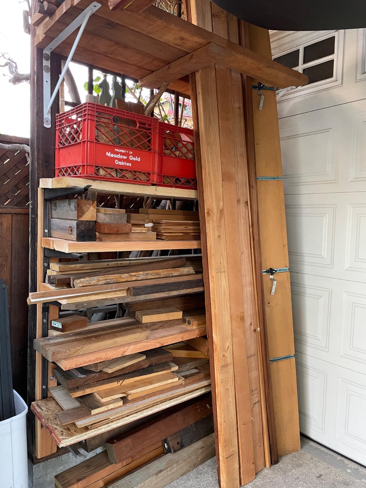 Delta Heavy Duty Lumber Storage Rack, Holds Up to 720 lbs - 3-Tier Wide Wood Storage Rack with Fully Adjustable Arms - Steel Construction customer photo 2