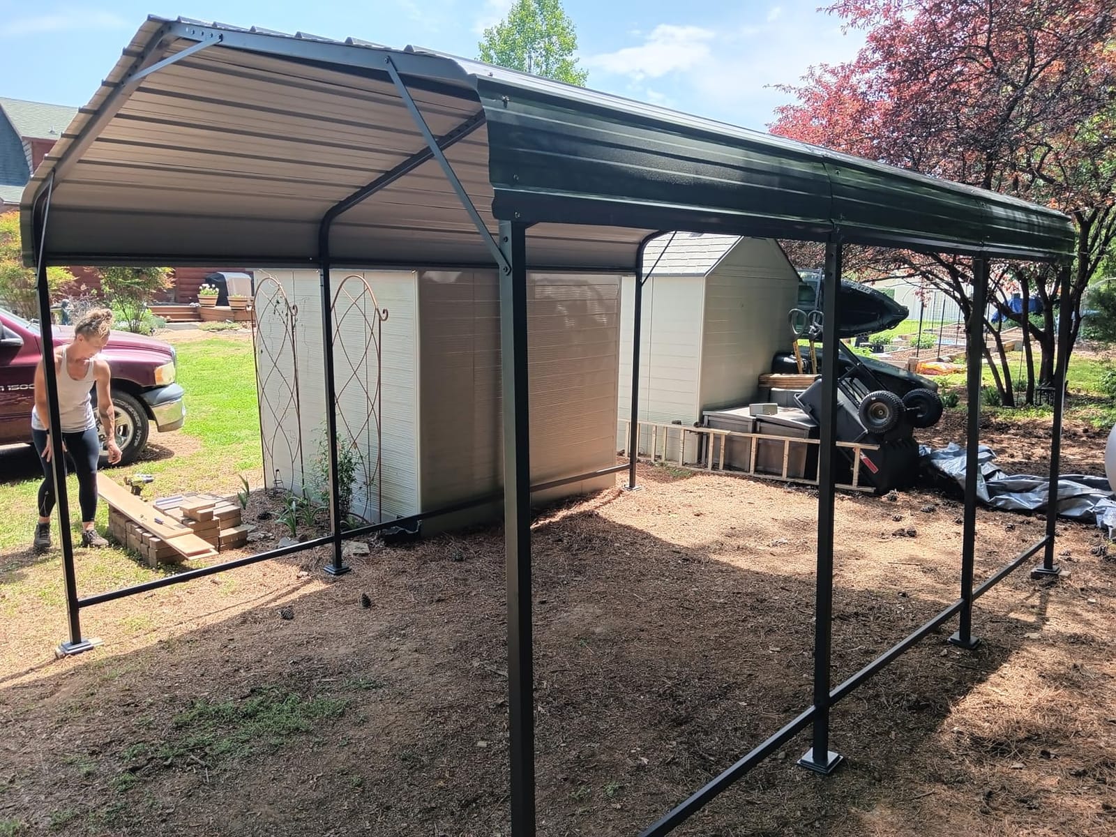 AirWire 10x15 FT Metal Carport Canopy with Reinforced Base customer photo 2