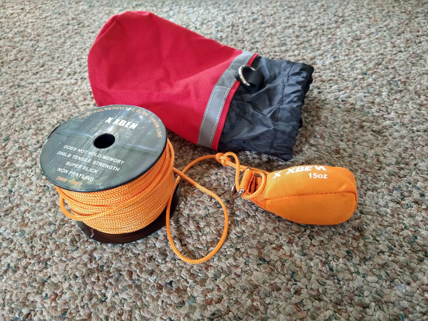 X XBEN Arborist Throw Line Kit with Slick Rope, Throw Weight, Reflective Storage Bag, Suit for Tree Cutting, Camping, Trimming, Hanging Swing, Forestry Tree Gear for Low and High Limb Throwing customer photo 2
