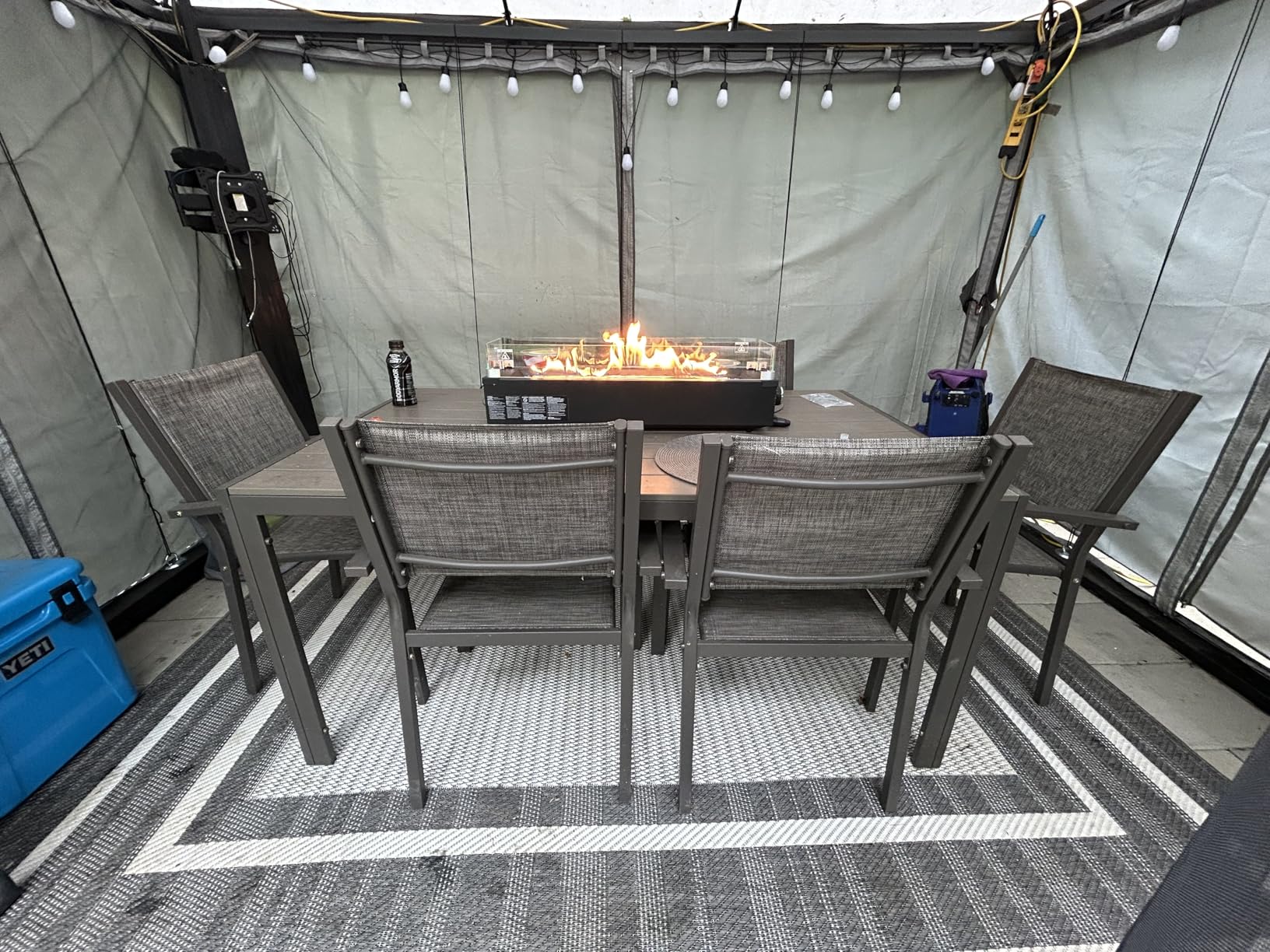 Ciays Large Propane Fire Pit 19 Inch, Gas Fire Pit with Grill Grate, Folding Legs, Hose Hooks, Propane Tank Holder, Cover & Carry Strap, Portable Outdoor Fire Pit for Camping, 58,000 BTU customer photo 2