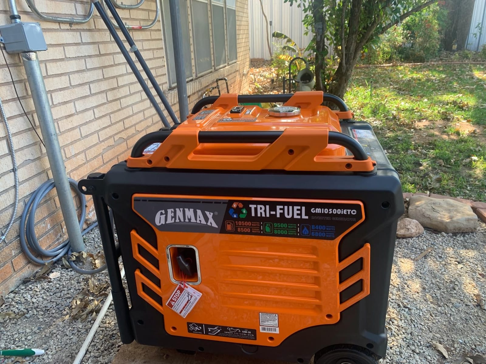 GENMAX Tri Fuel Generator, 10500-Watt 458cc Tri Fuel Gasoline Propane Natural Gas Portable 50A Generator with Remote Start, Ideal for Home backup power customer photo 2