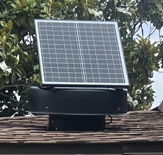 VEVOR 42W Solar Attic Fan, 2800 CFM Smart Roof Vent Built-in Temperature Sensors with Remote Control, Low-Noise and Weatherproof for Attic, Garage, RV Ventilation customer photo 1