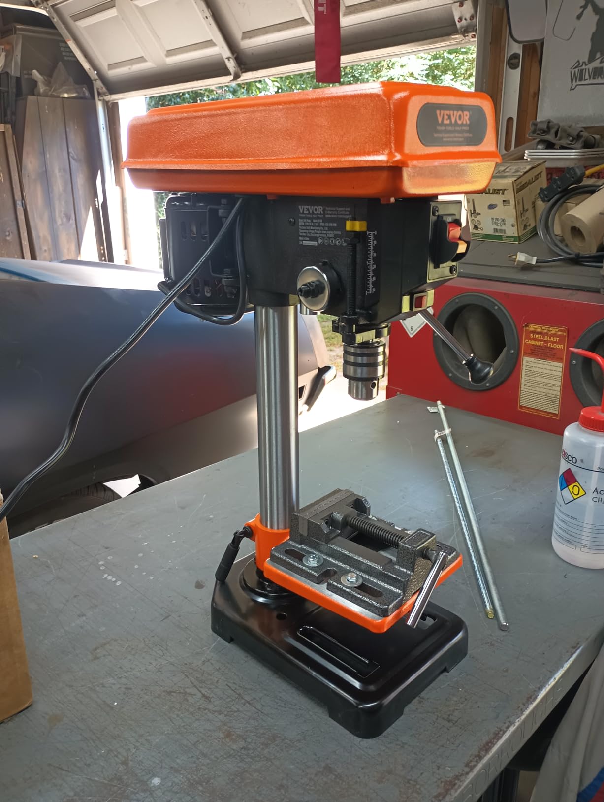 VEVOR 8 in Benchtop Drill Press, 2.5A Induction Motor, Tabletop Drilling Machine with 5 Adjustable Speeds, 0-45 Degree Tilting Worktable, LED Work Light, for Wood Metal customer photo 2