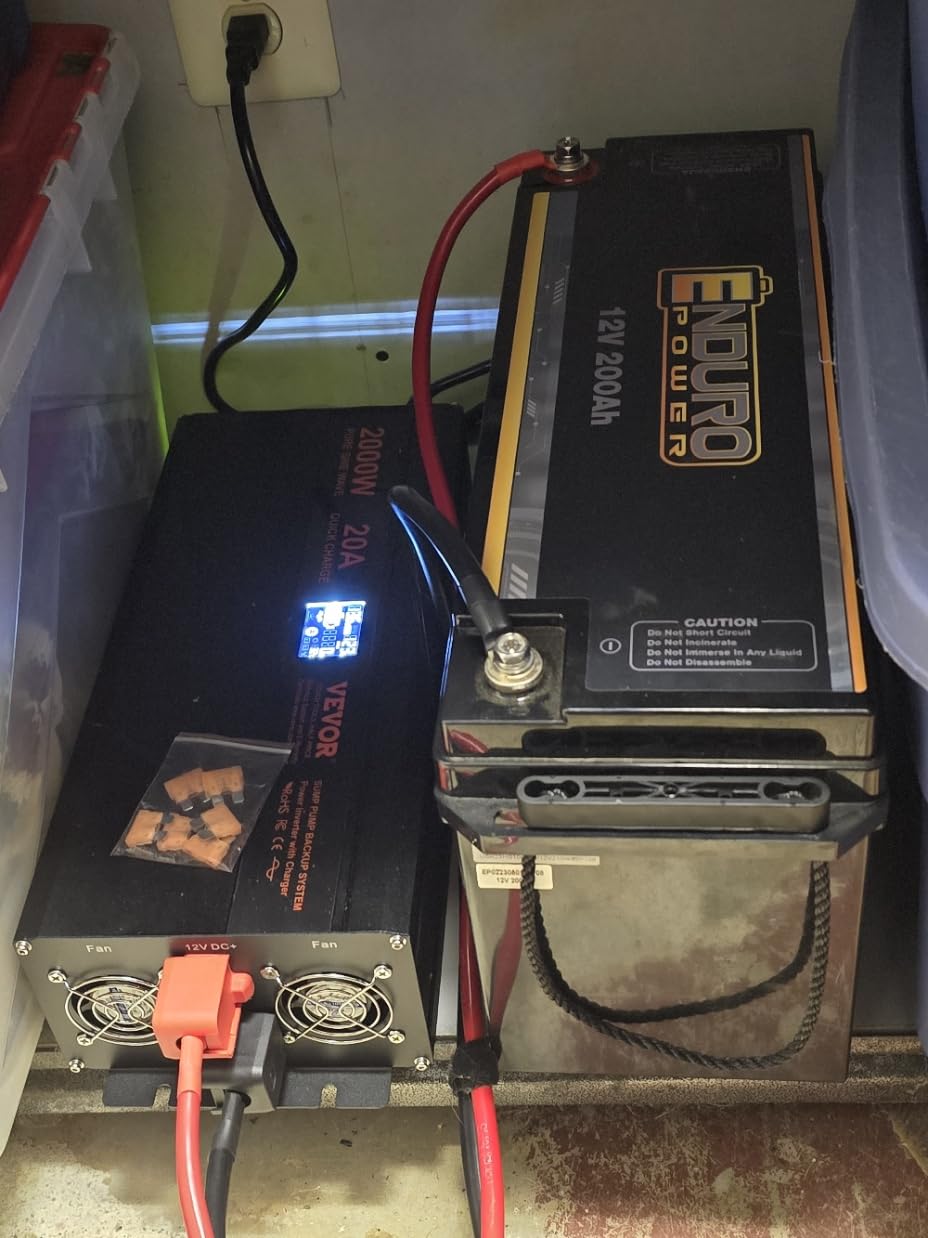 VEVOR 2000W Sump Pump Battery Backup System LCD Display Corded Auto Switch customer photo 2