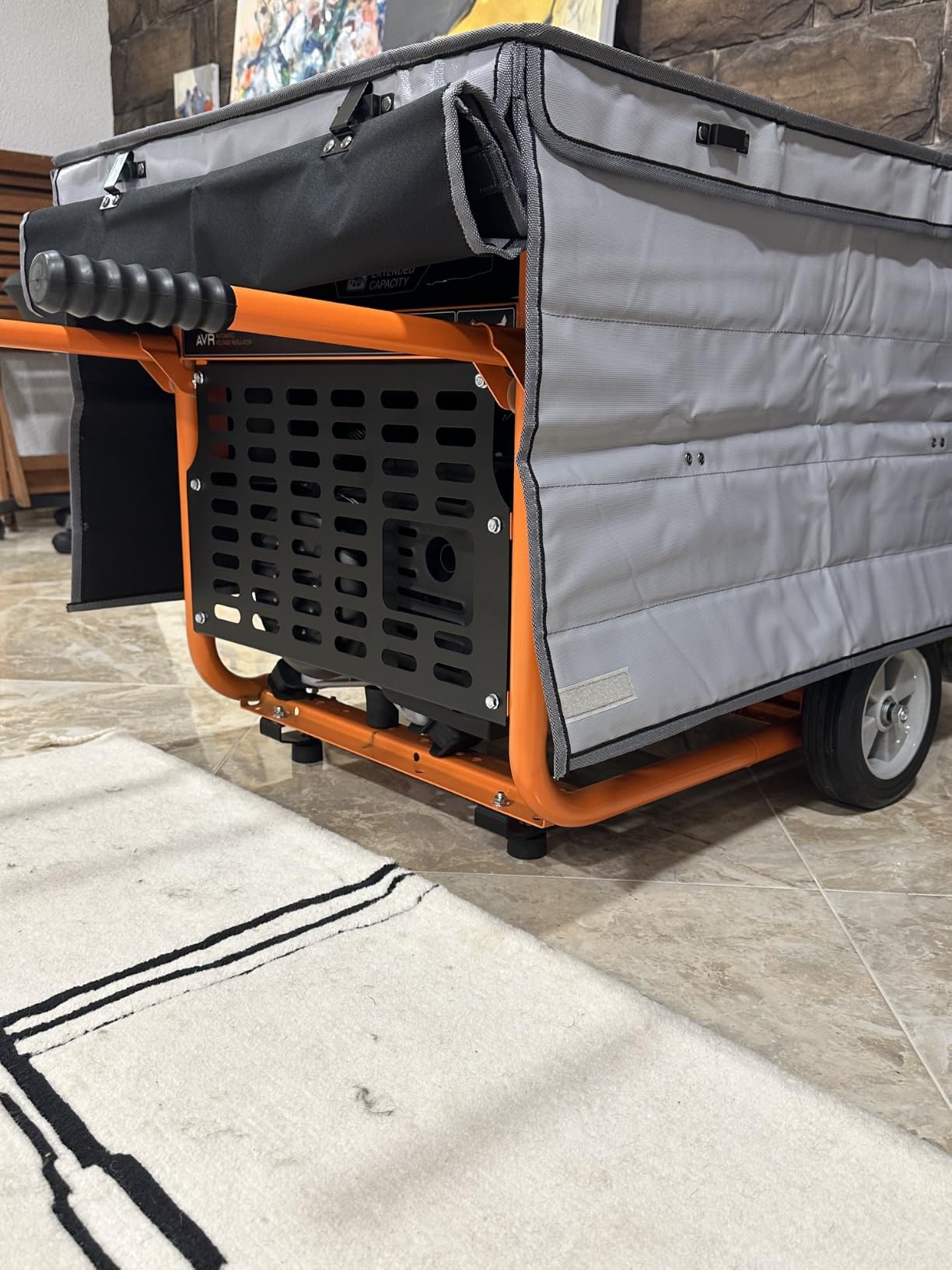 GenArmor Generator Tent Cover while Running, 100% Waterproof Heavy Duty Tarps Generator Enclosure, Portable Outdoor Generator Sheds for Most 4000w~13000w Generators Grey customer photo 2