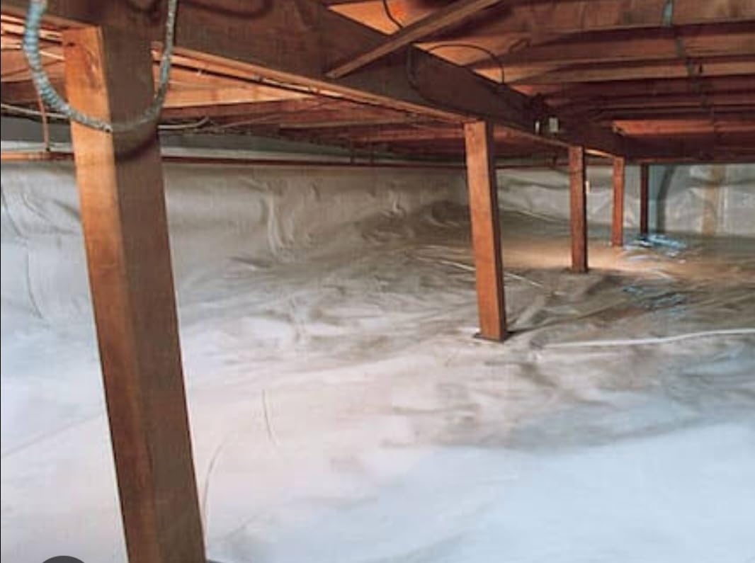 Crawl Space Vapor Barrier - 15 Mil Vapor Barrier - (12' x 100'), Tear Resistant, Heavy Duty Vapor Barrier Plastic, Drop Cloth Moisture Barrier Plastic Sheeting Covering for Crawlspace Encapsulation customer photo 1