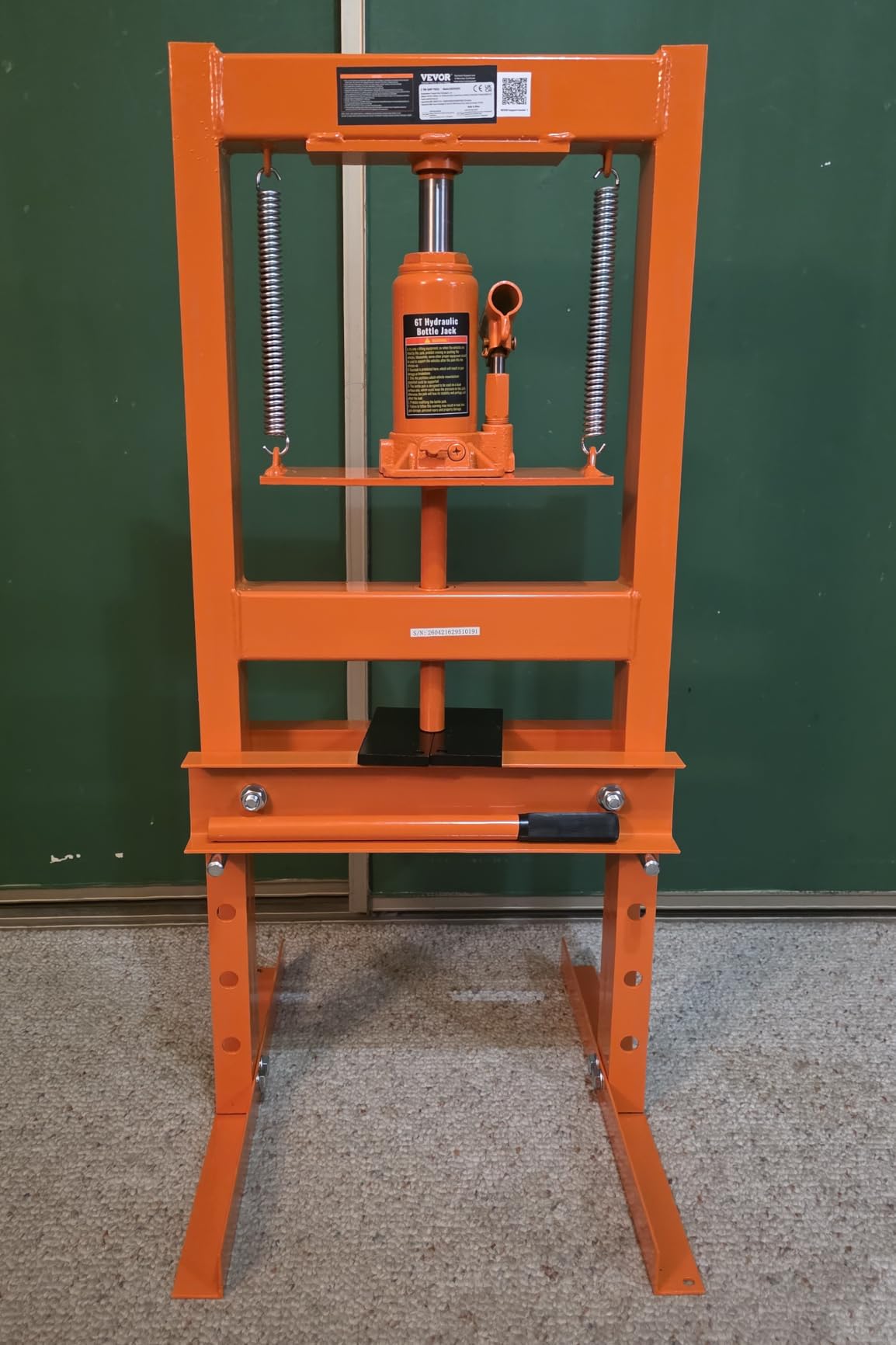 VEVOR Hydraulic Shop Press, 20 T H-Frame Pneumatic Shop Press with Press Plate, Stable Garage Floor Adjustable Hydraulic Press with Triangular Support, Fit for Bending, Straightening & Stamping customer photo 2