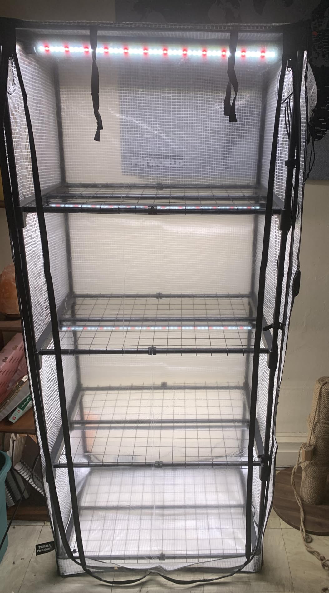 Mushroom Grow Tent with 6500K LED Light & Timer, 4-Tier Shelves | Fits Humidifier,Fits FAE, Waterproof Tray Included, 4 Vents, Fits Up to 8 Monotubs, Martha Tent customer photo 1