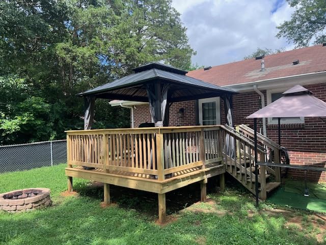 Aoxun Gazebo 10x12 Hardtop Gazebo with Double Galvanized Steel Roof, Gray customer photo 2