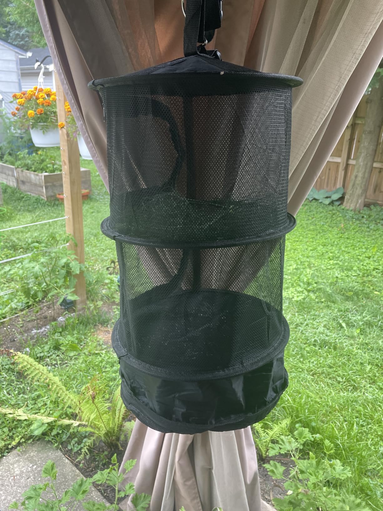 Herb Drying Rack, 2ft Diameter 7 Layer Hanging Mesh Net | Plant Drying Rack with Door Type Zipper & Closed Storage Compartment for Folding Basket Dryer Fiting in Grow Tents, Garden customer photo 1