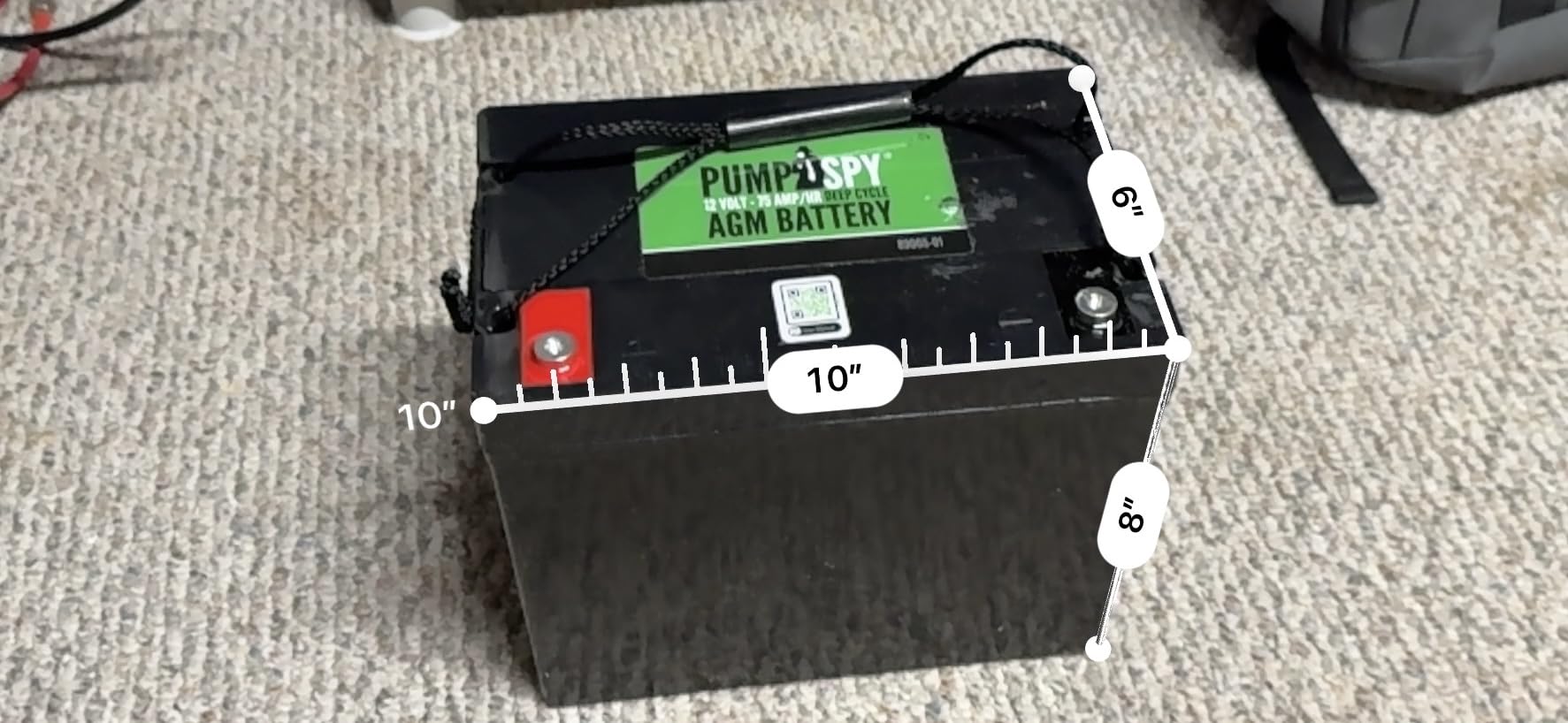 PumpSpy 12v 75Ah Maintenance-free Sump Pump Battery AGM Ideal for Start-stop Applications, Insusceptible to Vibration, Handles High Electrical Loads customer photo 2