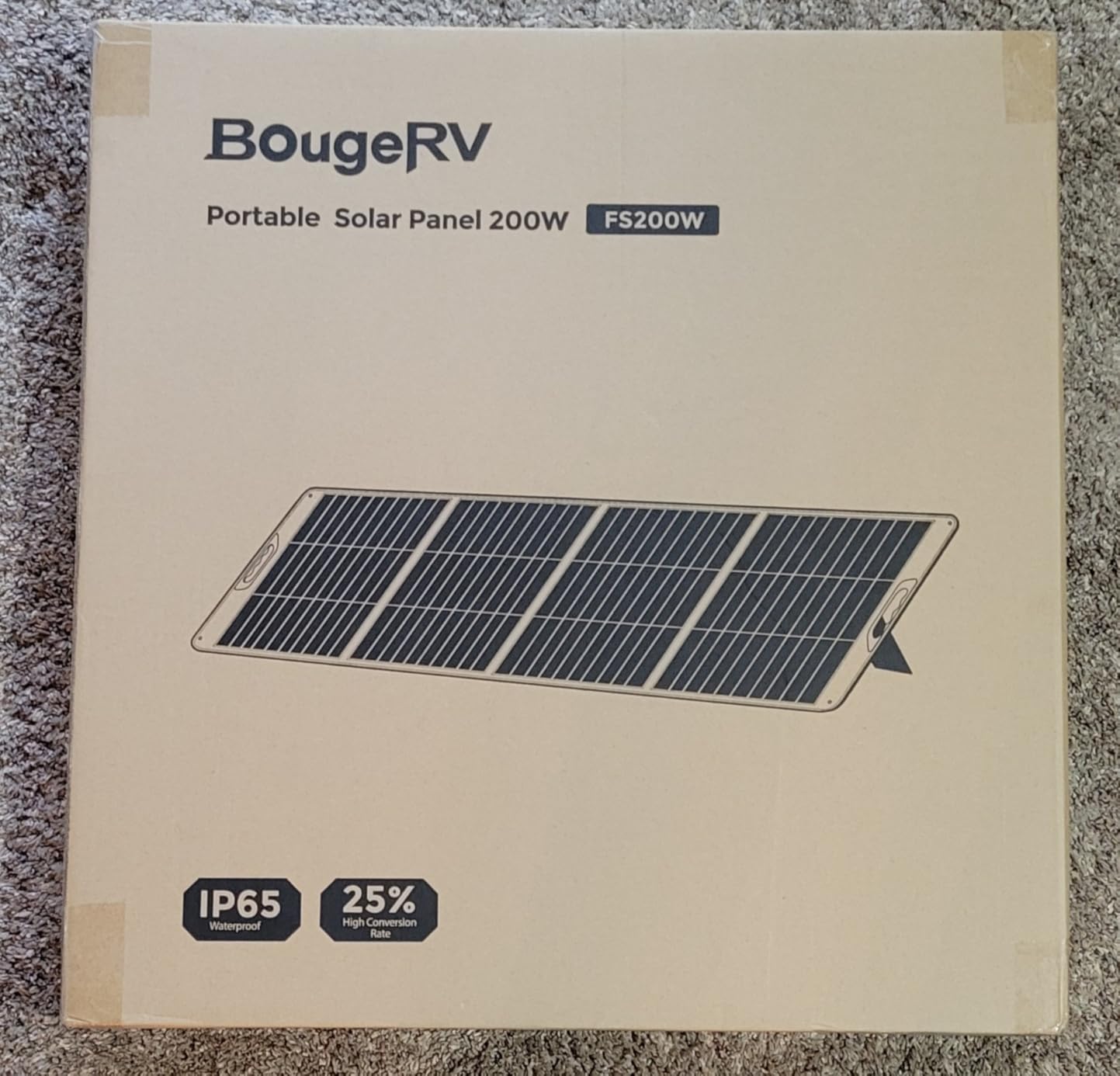 BougeRV 200W Portable Solar Panel, Fiberglass Solar Charger, Up to 25% Conversion High Efficiency, N-Type Foldable Solar Panel, IP65 Water Resistant for Camping, RV, Van, Boat, Hiking & Off-Grid Use customer photo 2
