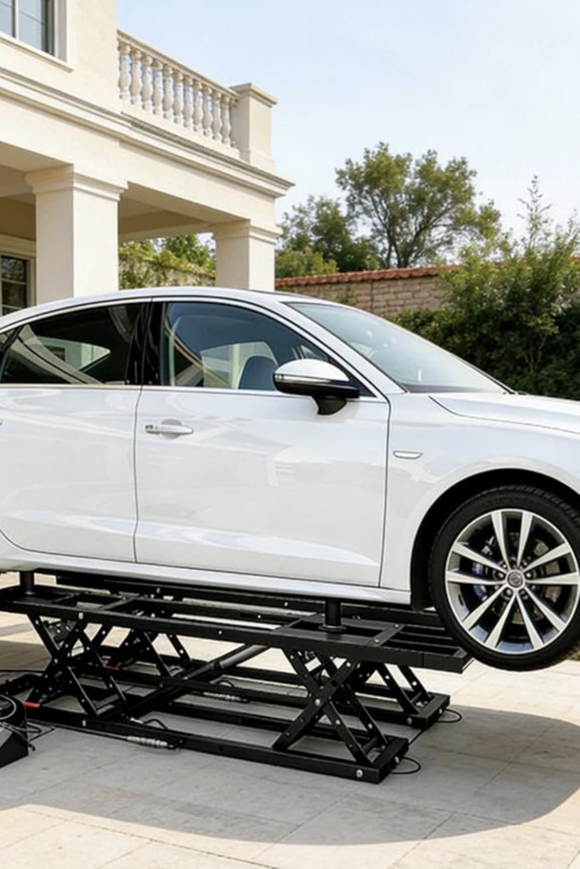 7000 LBS Portable Car Lift with Extension Plates, Black customer photo 1