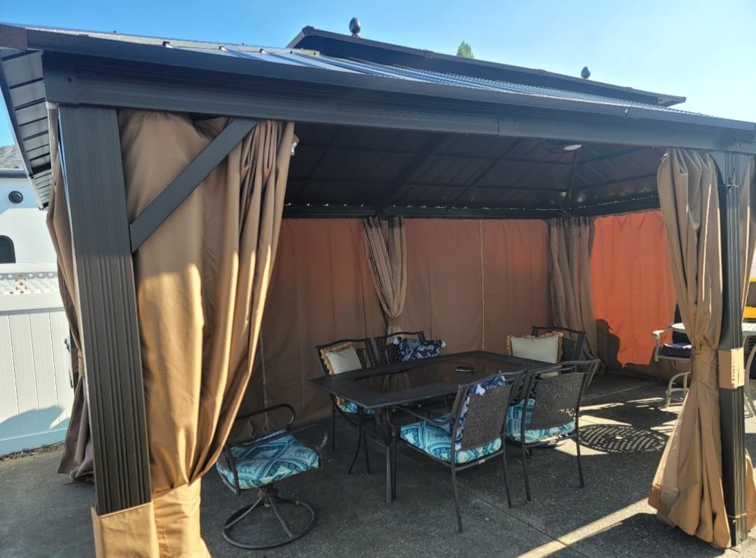 YITAHOME 10X12FT Hard Top Gazebo Aluminum Frame Patios Double Roof Canopy customer photo 2