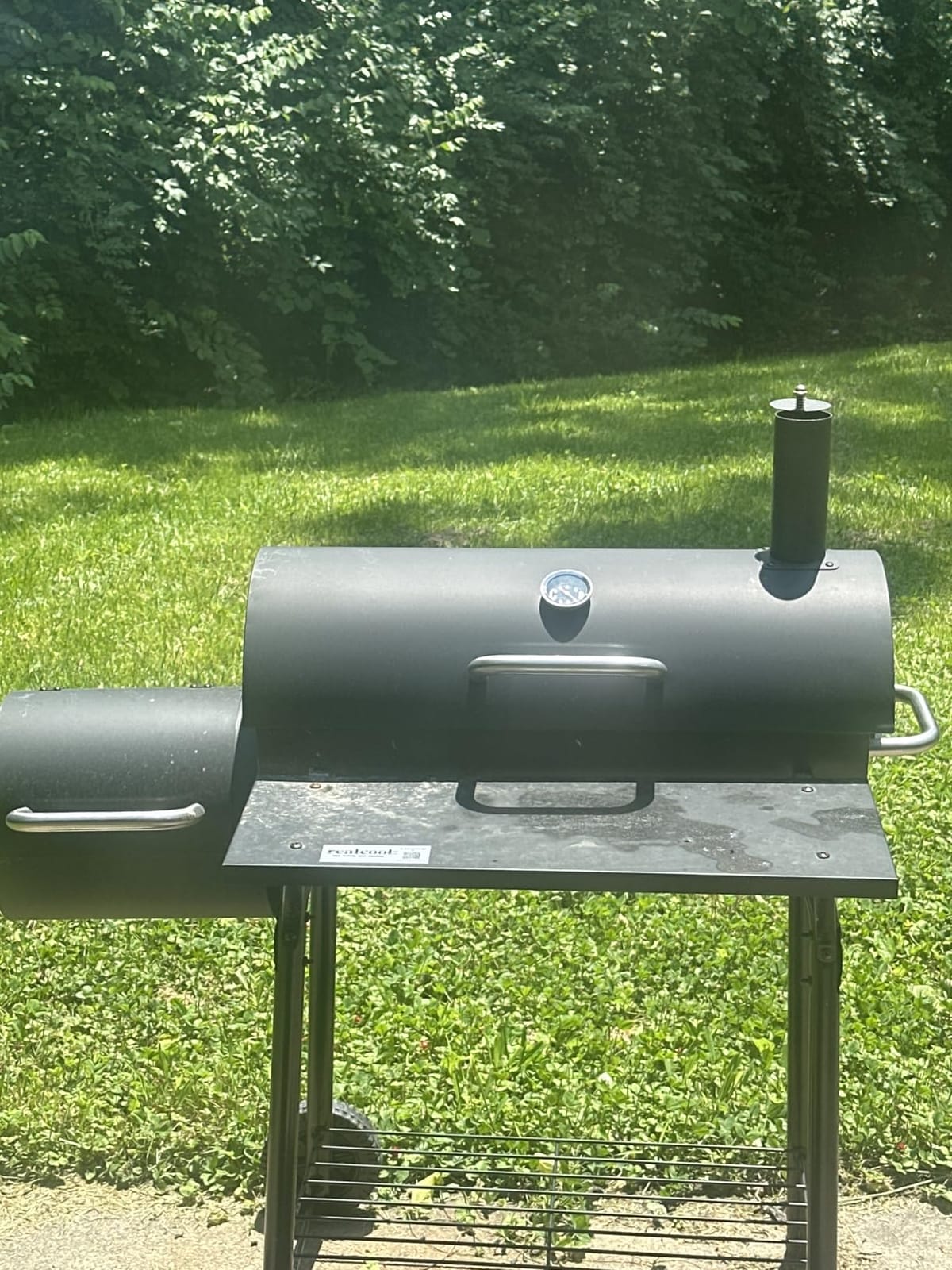 Realcook Charcoal Grill with Offset Smoker: Spacious Barrel Charcoal Grills with 800 Sq. In. Cooking Space - BBQ Offset Smoker Combo for Backyard Parties Weekend Barbecues Gatherings customer photo 2