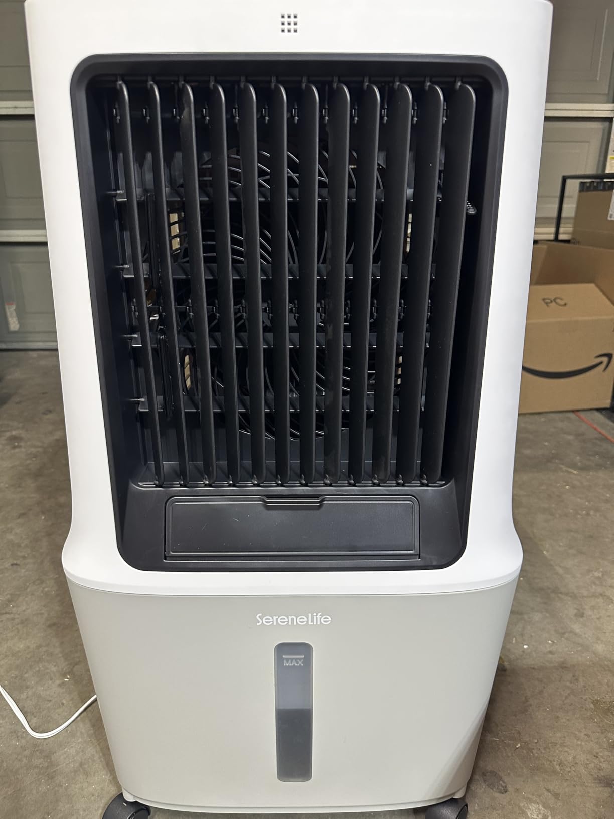 SereneLife Portable Air Cooler with 3200 CFM Power - High-Performance Evaporative Swamp Cooler for Indoor & Outdoor Spaces, 50 L Tank, 60° Oscillation, 12-Hour Timer, Wi-Fi & Remote Control (Black) customer photo 1