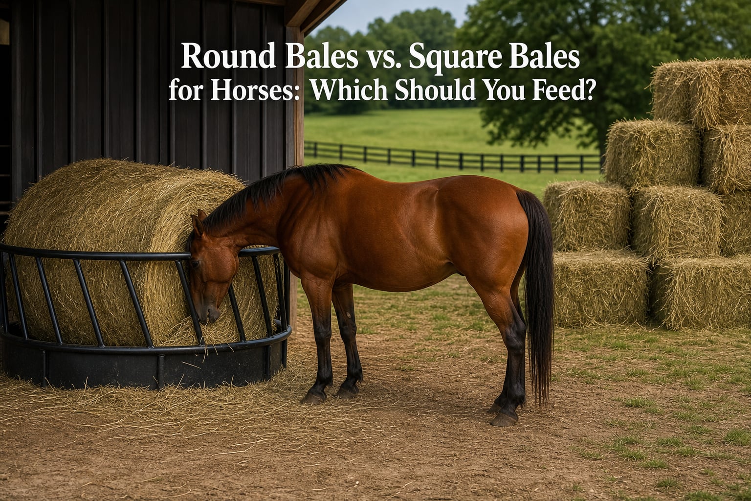 Round Bales vs. Square Bales for Horses: Which Should You Feed?
