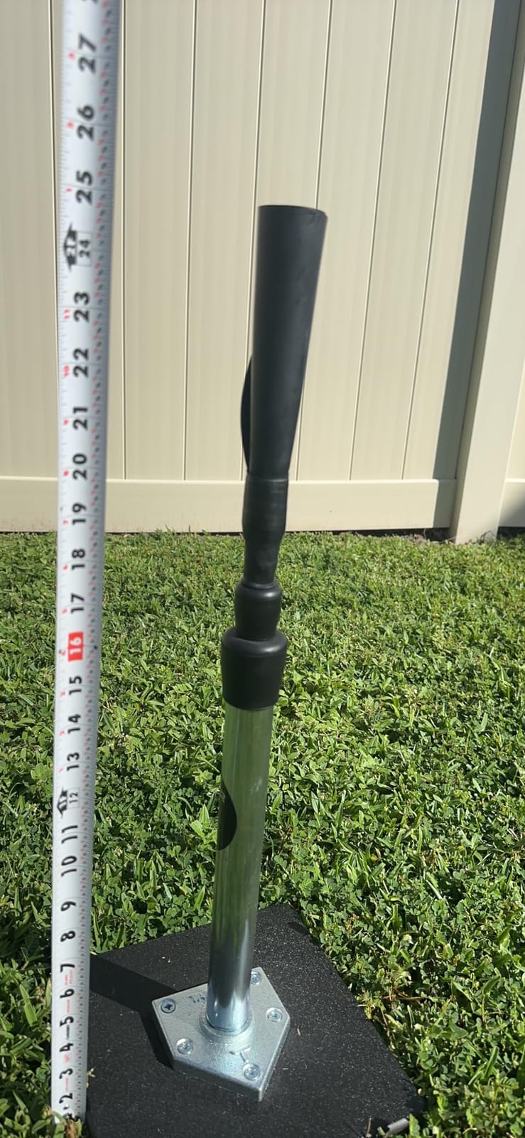 Tanner Tee The Original Batting Tee – Adjustable Pro Hitting Tee for Baseball & Softball, Steel Shaft, Composite Base, Hand-Rolled Rubber Top, 26