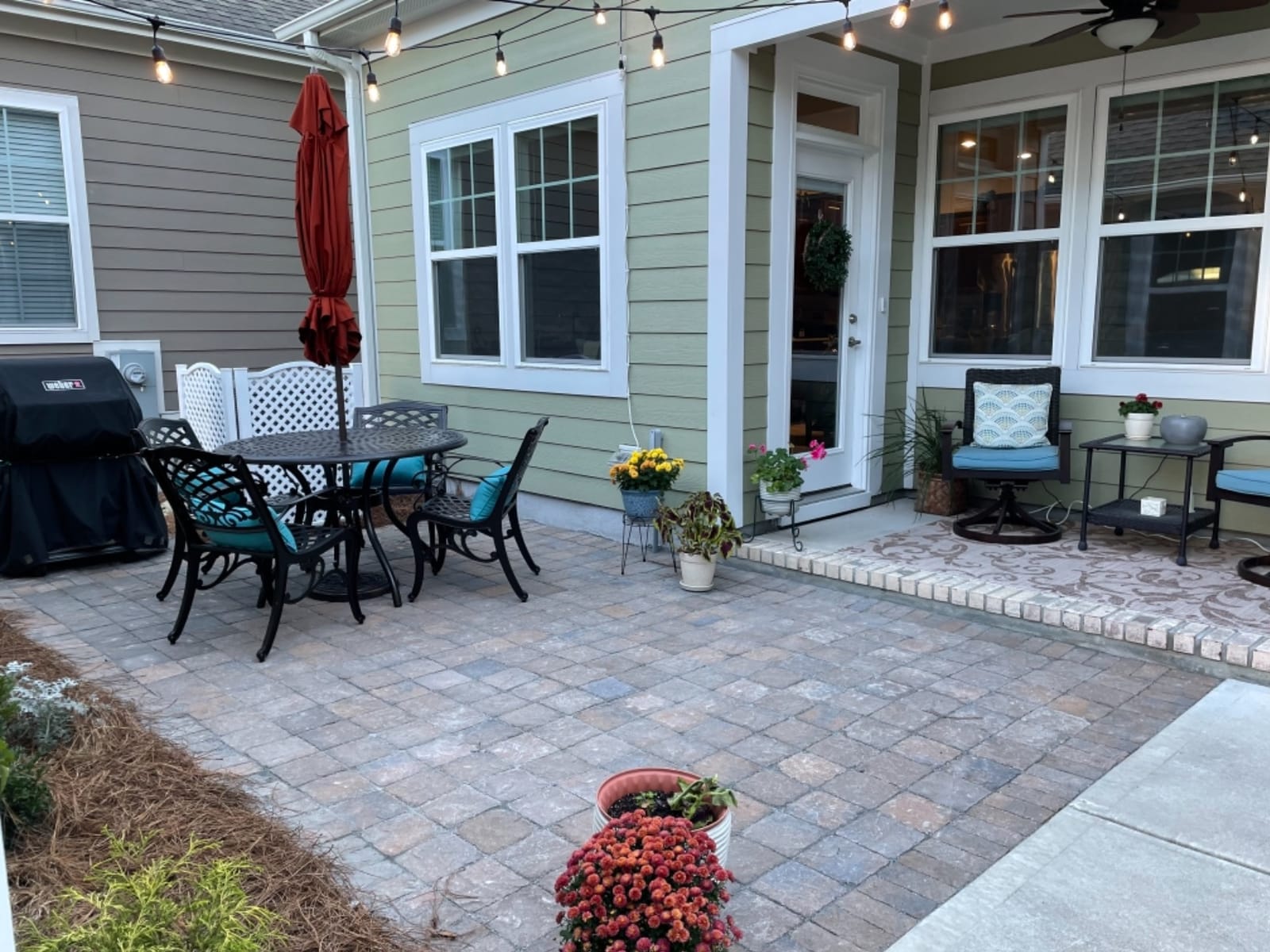 Christopher Knight Home Hallandale Outdoor Cast Aluminum Dining Set for Patio or Deck, 5-Pcs Set, Hammered Bronze customer photo 2