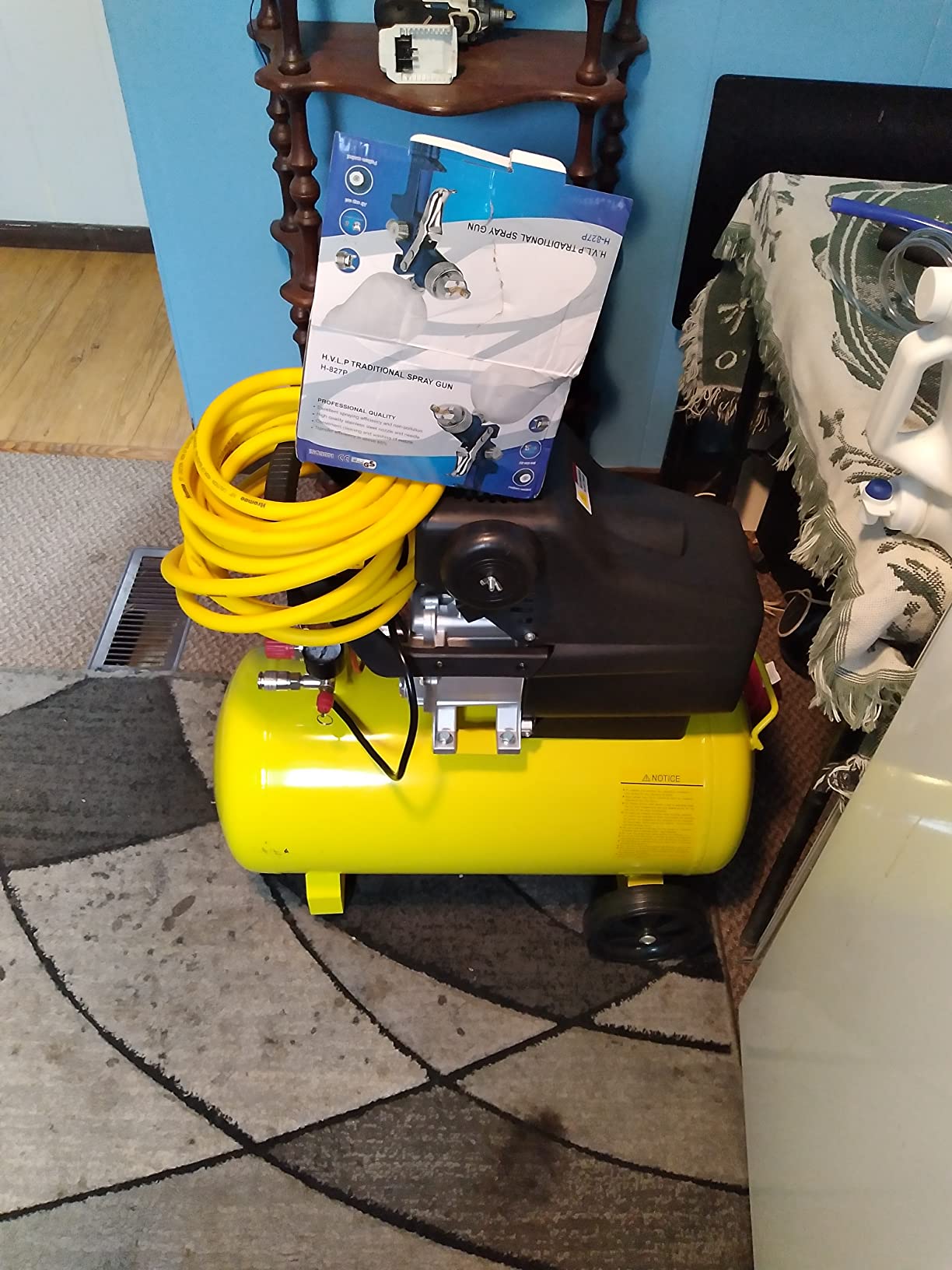 Stark USA 3.5HP 10 Gallons Air Compressor Tank Ultra Quiet Horizontal Tank Adjustable Pressure Ideal for DIY, Home & Garage Applications, 8.37 CFM customer photo 2