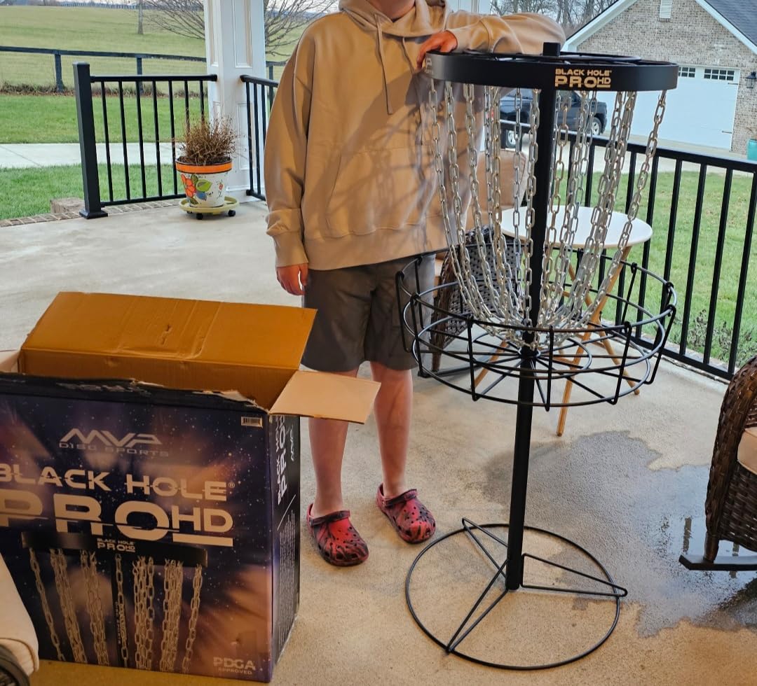 MVP Disc Sports Black Hole Pro 24-Chain Portable Disc Golf Basket Target customer photo 2