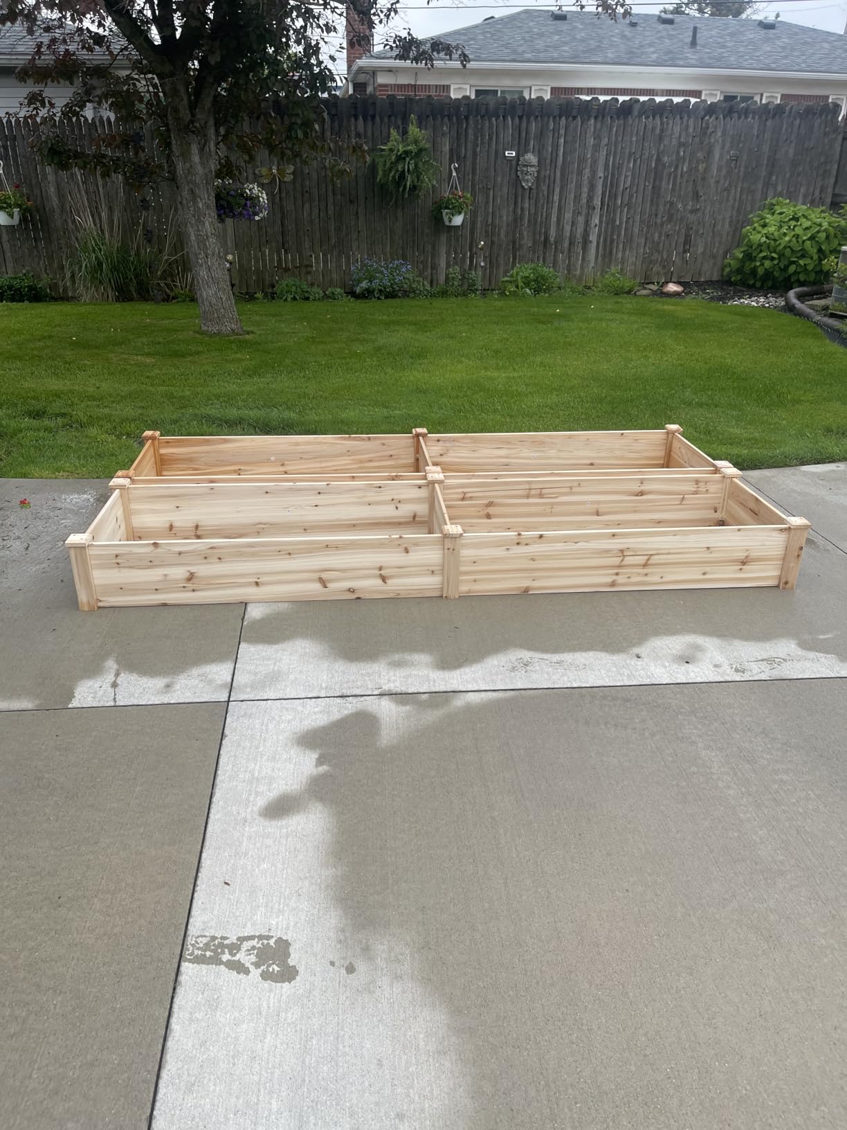 Best Choice Products 8x2ft Outdoor Wooden Raised Garden Bed Planter for Vegetables, Grass, Lawn, Yard - Natural customer photo 2