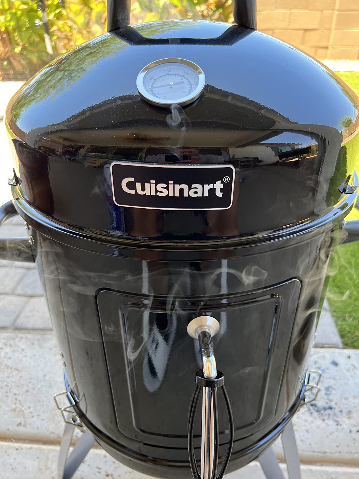 Cuisinart 18” Vertical Charcoal Smoker, Integrated Thermometer, Water Bowl and Dual Vents Perfect for Smoked Brisket, Chrome Plated Grates Smoker Grill for BBQ, Camping, Tailgates customer photo 2