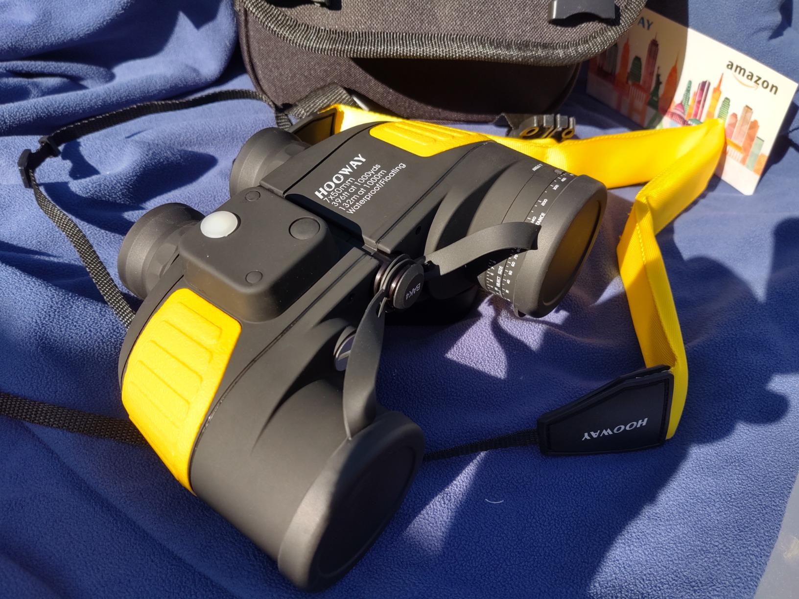 Hooway 7x50 Waterproof Fogproof Military Marine Binoculars w/Internal Rangefinder & Compass for Navigation,Boating,Fishing,and More customer photo 1